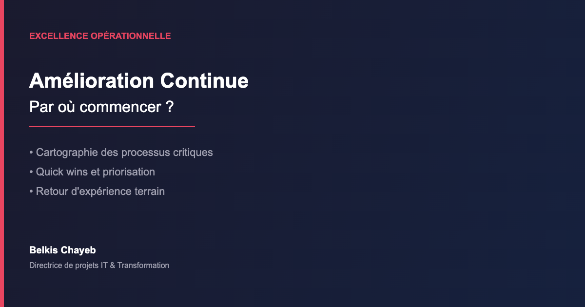 Amélioration continue processus priorités