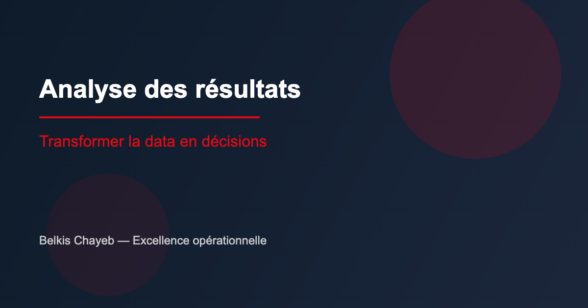 Analyse des résultats : transformer la data en décisions (sans se noyer dans les chiffres) 1 Analyse des résultats : transformer la data en décisions