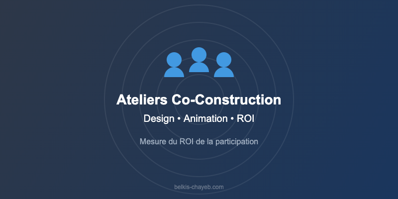 Ateliers de co-construction : design, animation et mesure du ROI de la participation 3 Ateliers co-construction design animation ROI