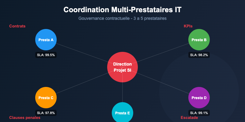 Coordination multi-prestataires IT schema gouvernance contractuelle