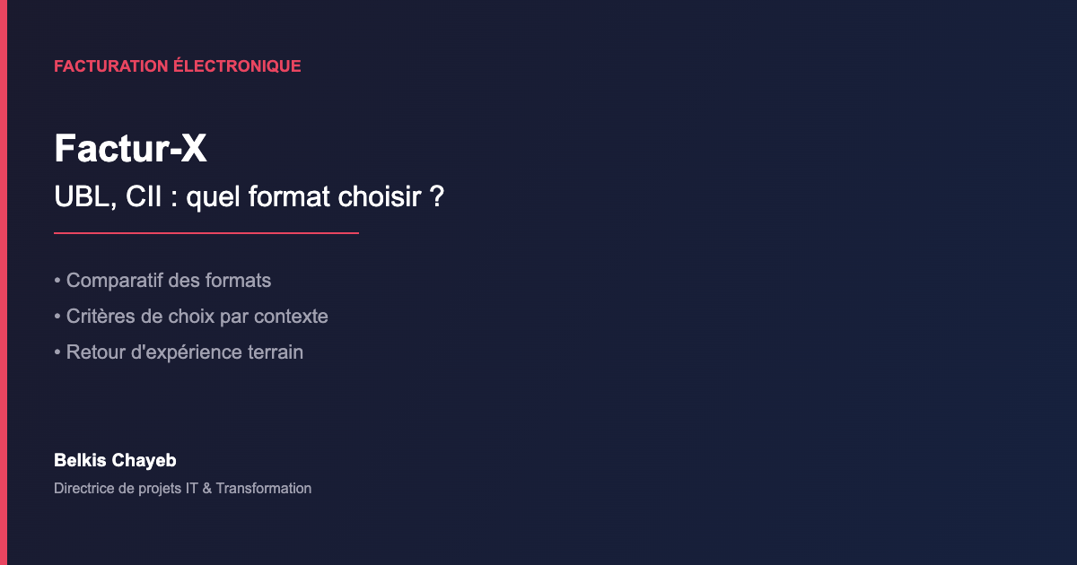 Factur-X comparatif formats facturation