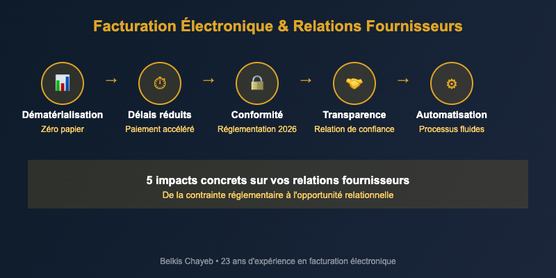 Comment le projet de facturation électronique impacte vos relations fournisseurs 1 Les 5 impacts de la facturation electronique fournisseurs
