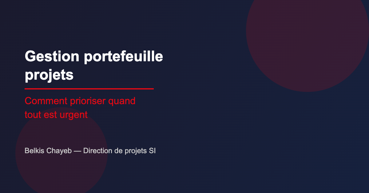 Gestion de portefeuille de projets : comment prioriser quand tout est urgent 1 Gestion portefeuille projets : priorisation des initiatives stratégiques
