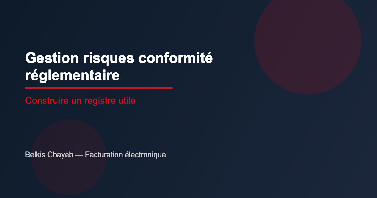 Gestion risques conformité réglementaire : registre structuré