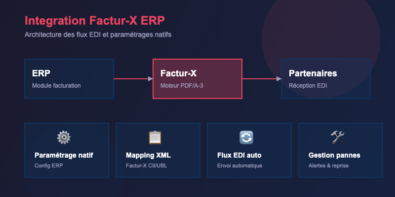 Intégration Factur-X native dans l'ERP : paramétrages, flux EDI et gestion des pannes 10 Integration factur-x erp : architecture des flux EDI et parametrages natifs