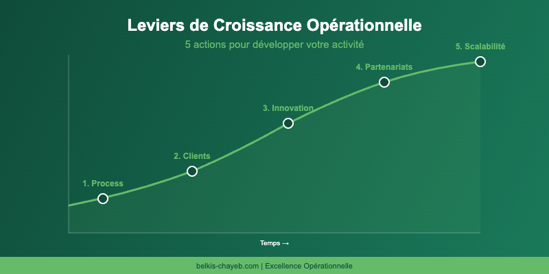 Leviers croissance operationnelle : courbe de croissance et 5 actions cles