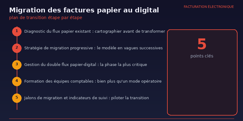 Migration des factures papier au digital : plan de transition étape par étape 2 Migration des factures papier au digital - infographie