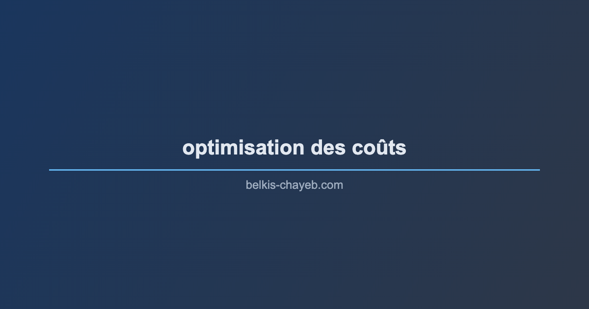 optimisation des coûts