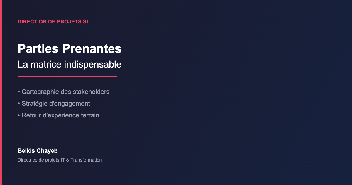 La matrice des parties prenantes : l'outil que chaque chef de projet devrait maîtriser 9 Parties prenantes matrice gestion projet