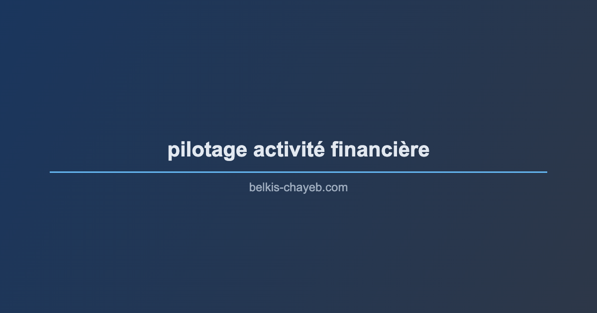 pilotage activité financière