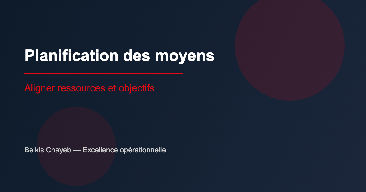 Planification des moyens : aligner ressources et objectifs