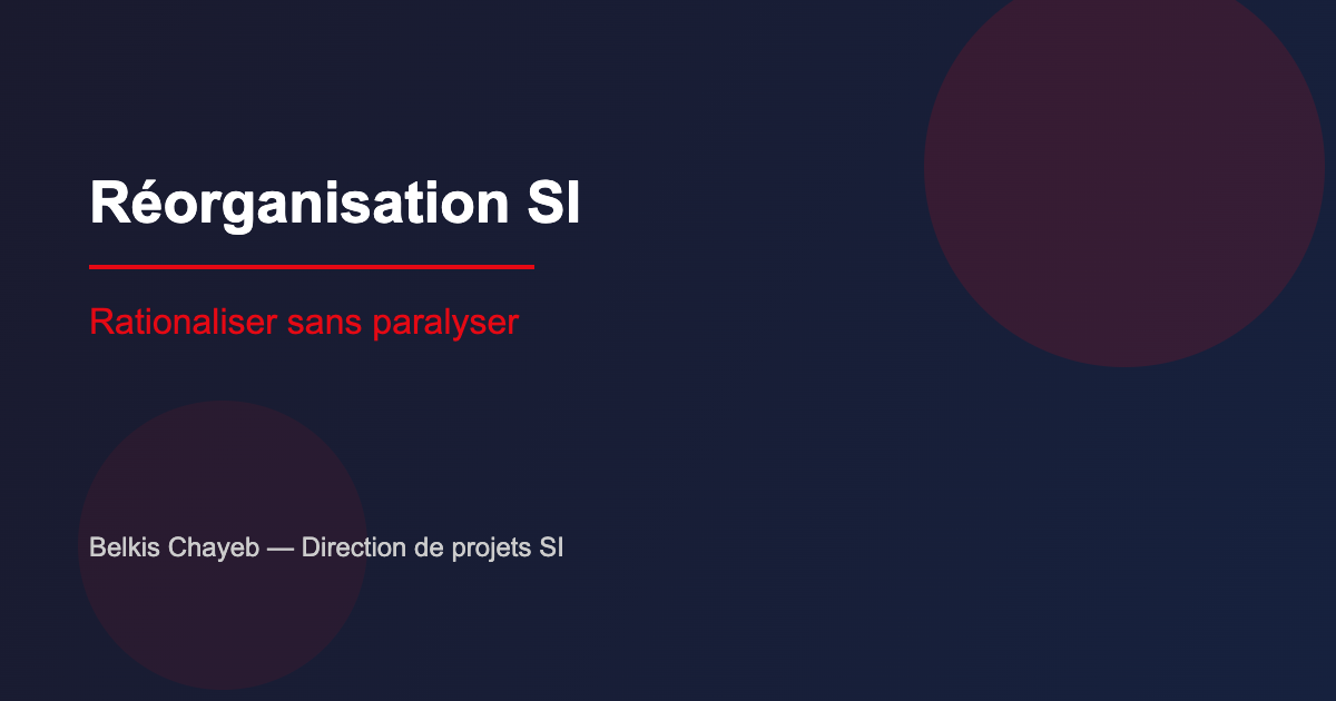 Réorganisation SI : comment rationaliser les applications sans paralyser le business 2 Réorganisation SI : rationaliser les applications