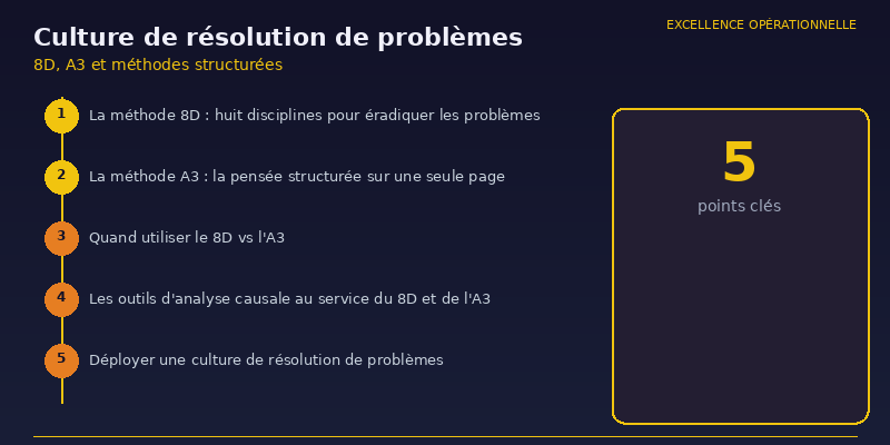 Culture de résolution de problèmes : 8D, A3 et méthodes structurées 2 Culture de résolution de problèmes - infographie