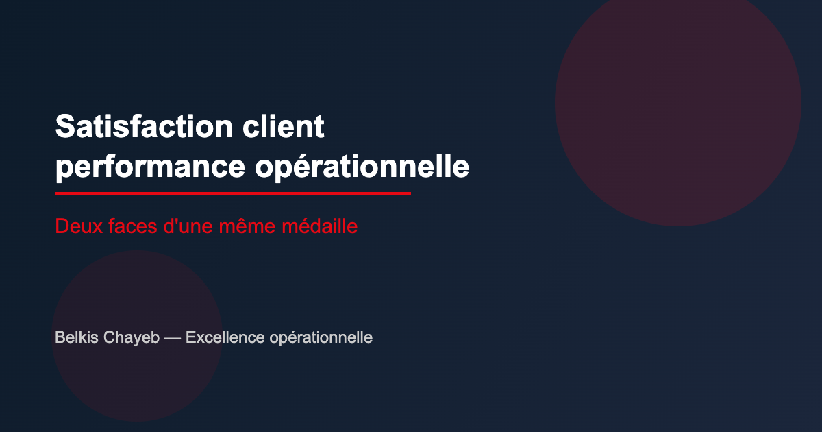 Satisfaction client et performance opérationnelle
